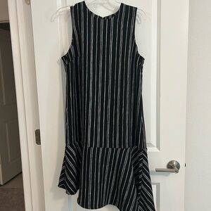 Black and White Striped Sleeveless Dress